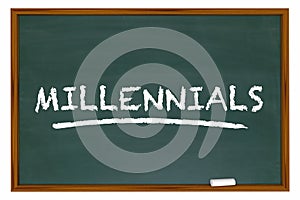 Millennials Generation Y Demo Group Chalk Board Word photo