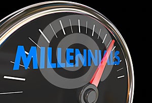 Millennials Speedometer Young Demographic Group photo