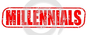 Millennials stamp on white background