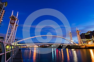 Millennium bridge Manchester side view