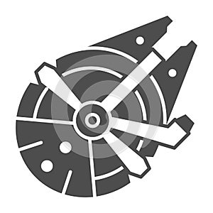 Millennium Falcon light freighter solid icon, star wars concept, stellar envoy vector sign on white background, glyph