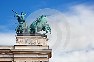 The Millennium Monument at Heroes' Square. Budapest, Hungary