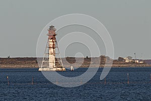 Millers Island Lighthouse also known as Craighill Channel Lower Rear Lighthouse outside Northpoint State Park.