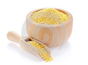 Millet in wooden bowl