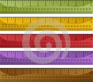 Millimeter Inch Ruler Set photo