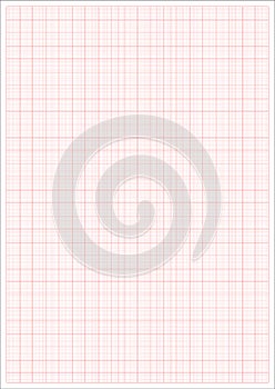 Millimeter paper. Millimeterpapier grid red ruler. a4 graphic vector sheet