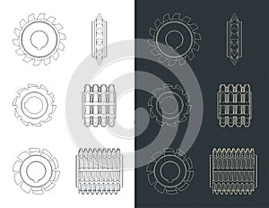 Milling cutters blueprints