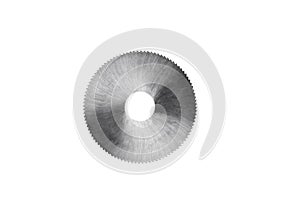 Milling disk gear, for processing metal on a white background  selective focus