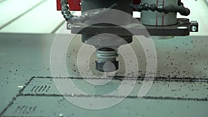 Milling and engraving machine. Mill. Work of a mill. A milling cutter on a tree