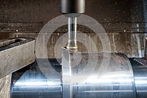 Milling keyway shaft on the CNC machine photo
