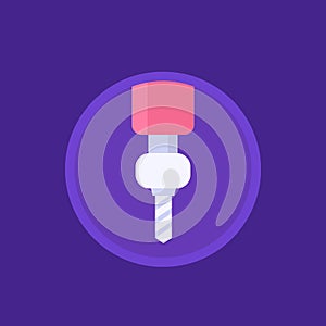 milling machine, cnc icon, vector flat design