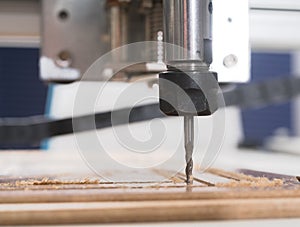 Milling machine working on steel detail.CNC milling machine working, Cutting metalwork process..