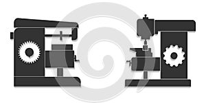 Milling machines. Vector Icons