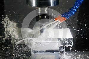 Milling process with coolant on a CNC machine