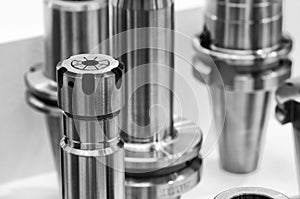 Milling tools for CNC machine, dustrial design background, engineering technology concept