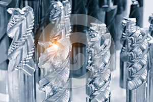 Milling tools for CNC machine, dustrial design background, engineering technology concept