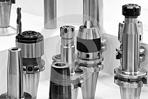 Milling tools for CNC machine, dustrial design background, engineering technology concept