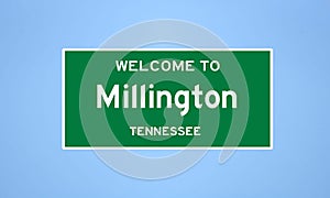 Millington, Tennessee city limit sign. Town sign from the USA. photo