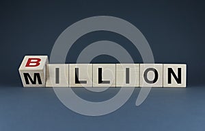 Million or Billion. Cubes form words - Million or Billion photo