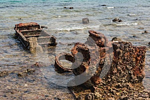 Million Dollar Point, military equipment in the see, a popular diving spot. Luganville-Espiritu Santo island-Vanuatu