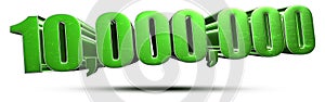 10 million numbers 3d.with Clipping Path. photo