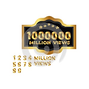 100 Million Views Badge One million 1m views count view thumbnails