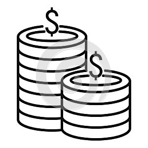 Millionare coins stack icon, outline style