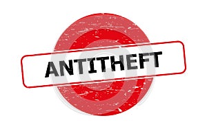 Antitheft stamp on white