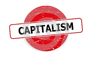 Capitalism stamp on white