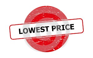 Lowest price stamp on white