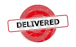 Delivered stamp on white