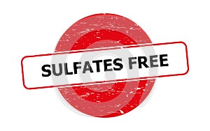 Sulfates free stamp on white