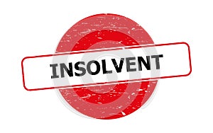 Insolvent stamp on white photo