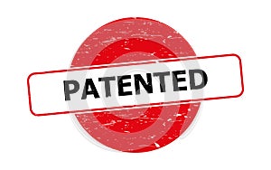 Patented stamp on white
