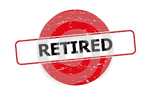 Retired stamp on white