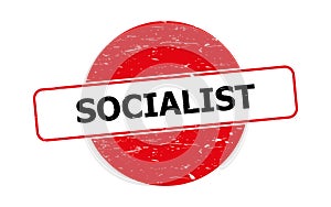 Socialist stamp on white