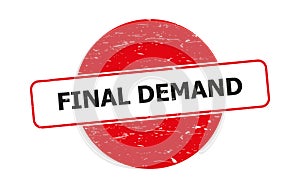 Final demand stamp on white