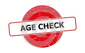 Age check stamp on white