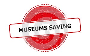 Museums saving stamp on white photo