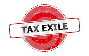 Tax exile stamp on white photo