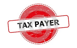 Tax payer stamp on white photo