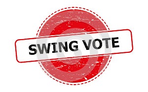 Swing vote stamp on white