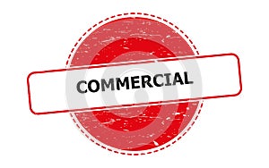 commercial stamp on white