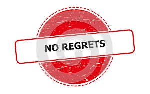no regrets stamp on white