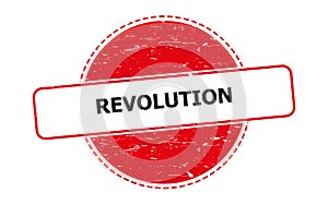 revolution stamp on white