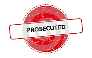 prosecuted stamp on white