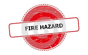 fire hazard stamp on white