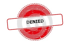 denied stamp on white