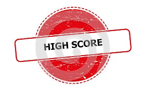 high score stamp on white