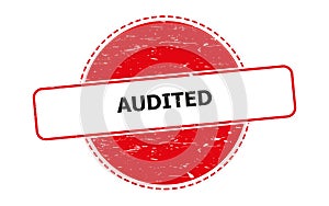 audited stamp on white